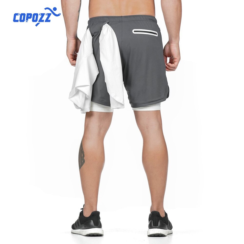 2 in 1 Running Shorts with Built-in Pocket Lining -  Workout Shorts - Swim Wear - Jogging