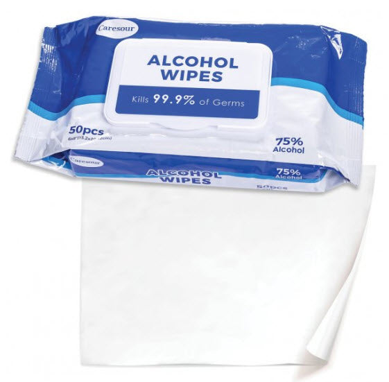 75% Alcohol Disinfecting Wipes, 50 Count-Health-CARESOUR-