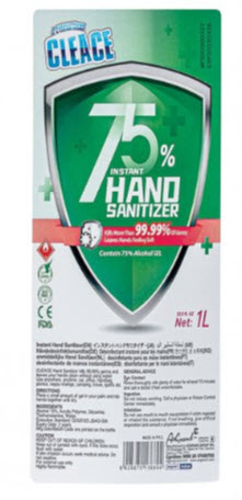 1-Liter 75% Alcohol Hand Sanitizer-Hand Sanitizer-Cleace-