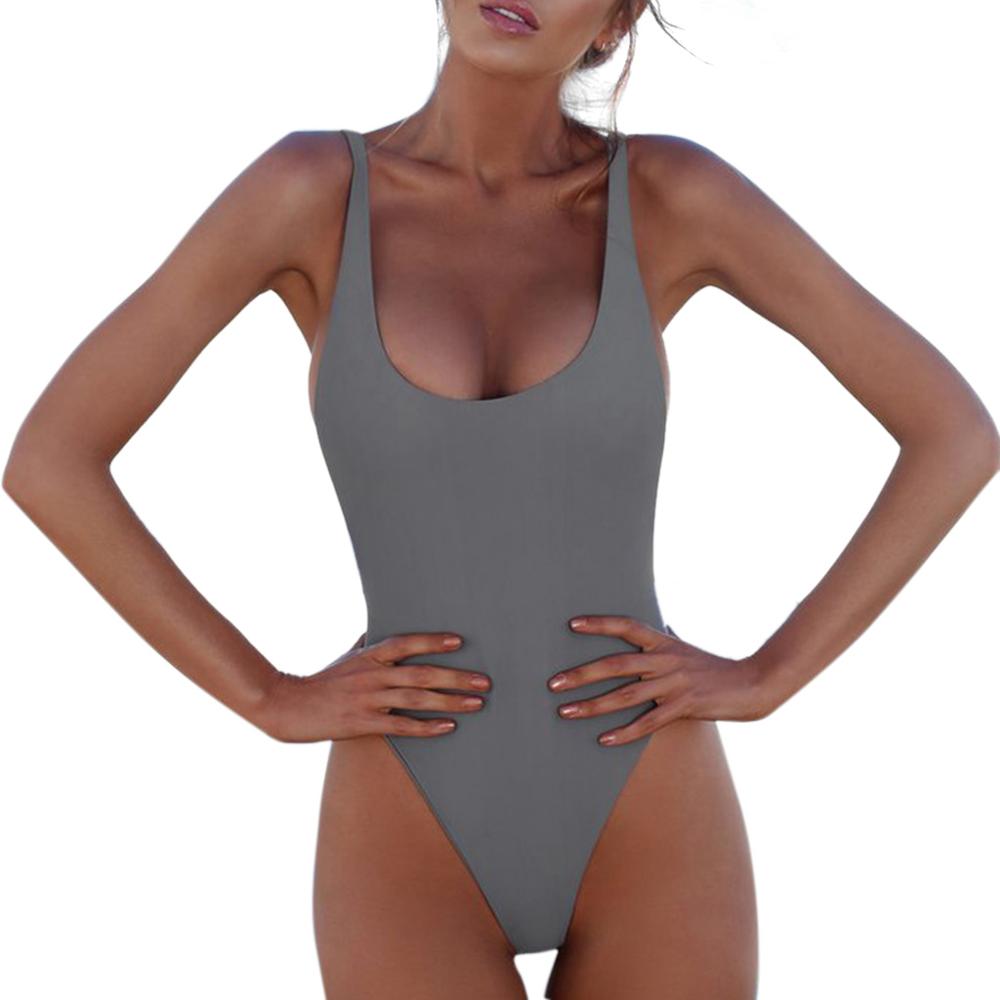 Thong 2020 Sexy One Piece Swimsuit Solid Female Black Swimwear Women Backless White Brazilian Monokini Bathing Suit XL