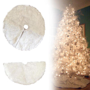 Creative White Plush Christmas Tree Skirts