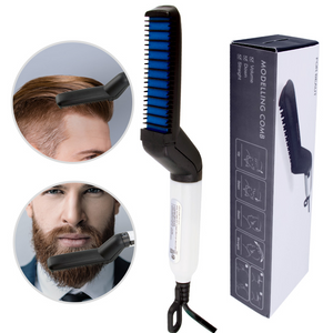 Multifunctional hair comb beard brush straightener