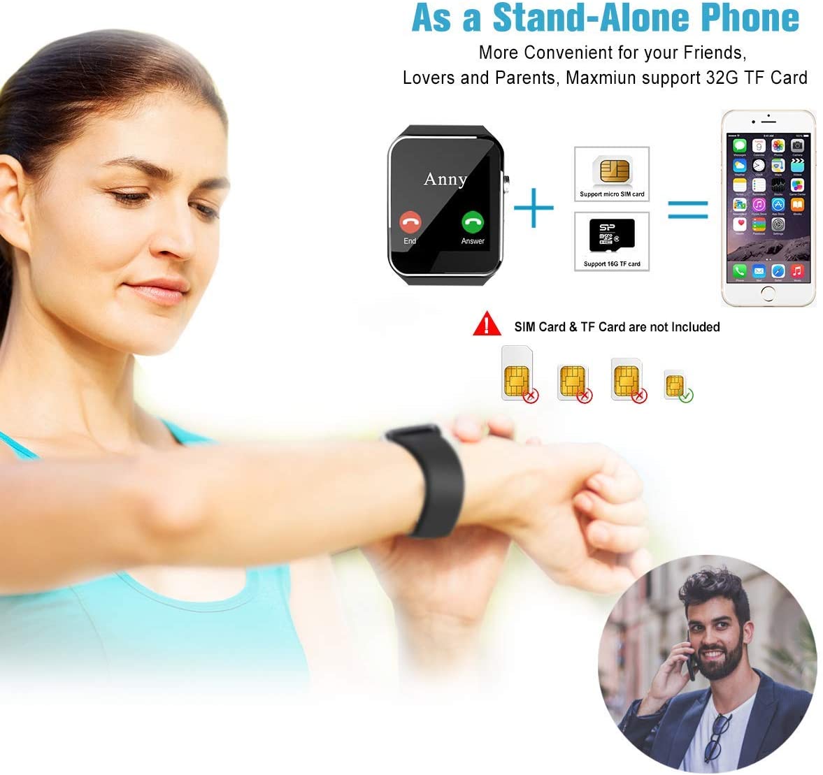 TWE Smartwatch Android 2.0 With Bluetooth, camera and more.