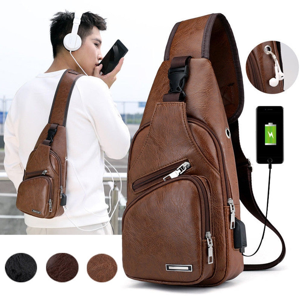 Men's USB Charging Chest Bag-Bag-I35Store-
