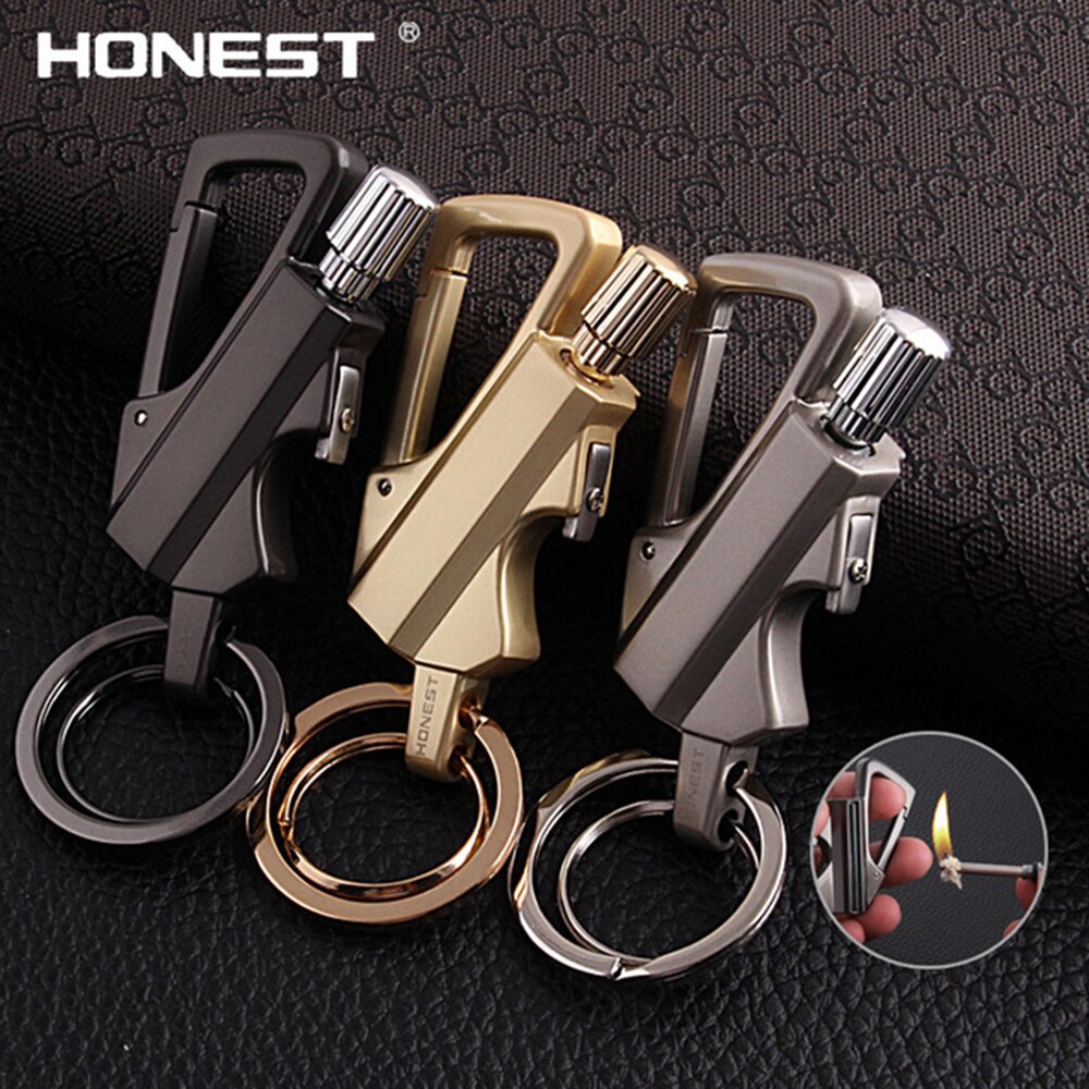 Outdoor survival tool keychain flint fire start camping lighter portable waterproof carabiner outdoor compass waterproof igniter