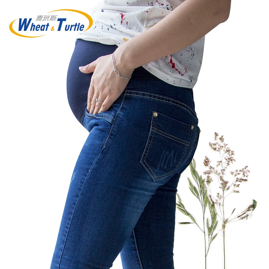 Maternity Jeans Pregnancy Clothes Denim Overalls Skinny Pants Trousers Clothing For Pregnant Women Plus Size-Maternity Pants-I35Store-
