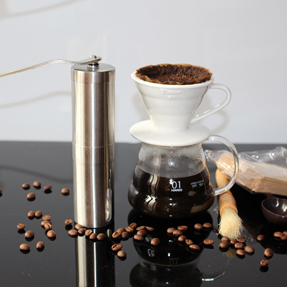 Coffee Grinder Mini Stainless Steel Hand Manual Handmade Coffee Bean Burr Grinders Mill Kitchen Tool Crocus Grinders-Coffee Grinder-I35Store-