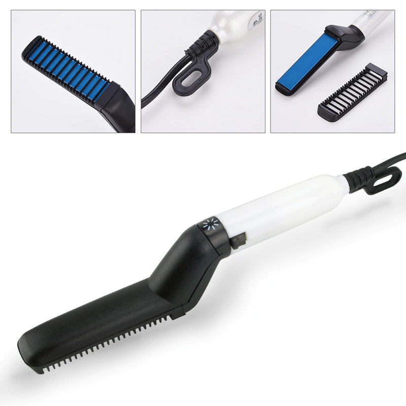 Multifunctional hair comb beard brush straightener