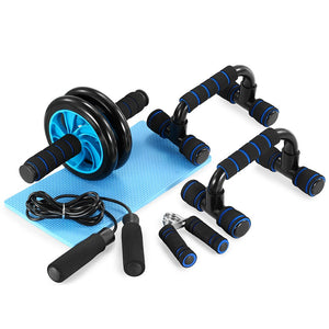 Muscle Exercise Equipment Abdominal Press Wheel Roller Home Fitness Equipment Gym Roller Trainer with Push UP Bar Jump Rope-Exercise Equipment-I35Store-