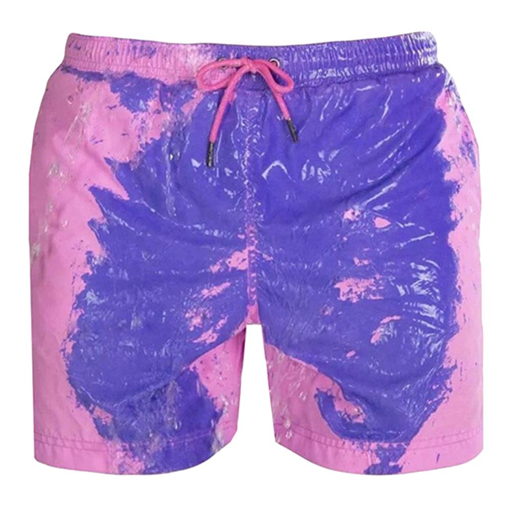 Magical Change Color Beach Shorts Men Swimming Trunks Swimwear Quick Dry Bathing Shorts Beach Shorts