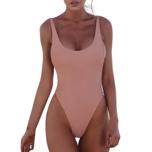 Thong 2020 Sexy One Piece Swimsuit Solid Female Black Swimwear Women Backless White Brazilian Monokini Bathing Suit XL