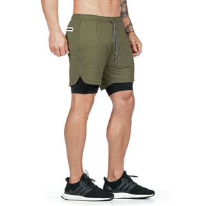 2 in 1 Running Shorts with Built-in Pocket Lining