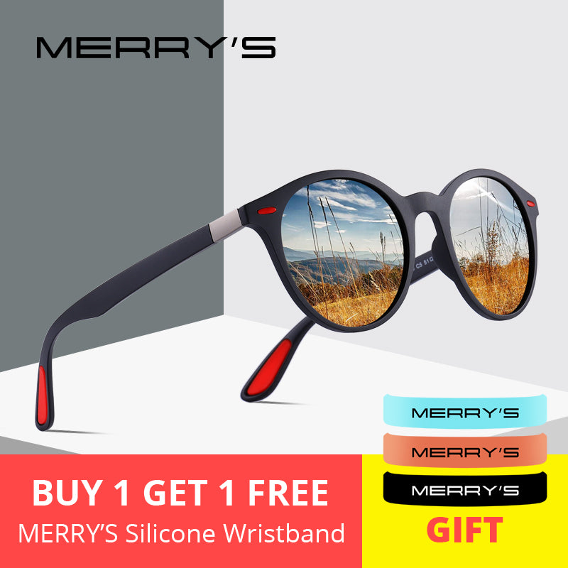 MERRYS DESIGN Men Women Classic Retro Rivet Polarized Sunglasses TR90 Legs Lighter Design Oval Frame-Sun Glasses-I35Store-