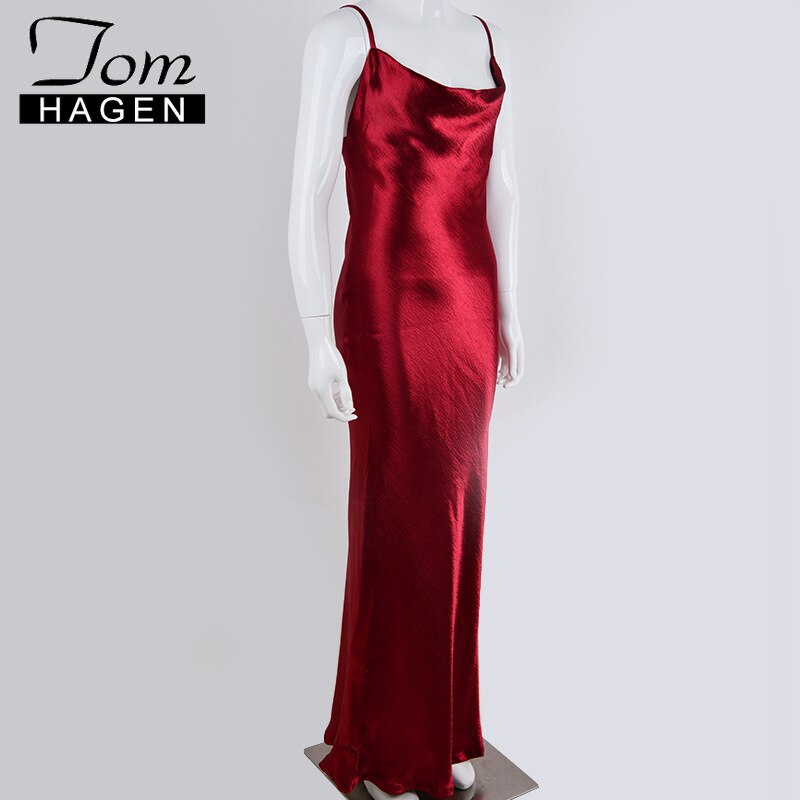 Tom Hagen Sexy Bodycon Dress Off Shoulder Ladies Wrap Dresses Sling Maxi Dress Cotton Women Mid Long Party Night Club Dress 2019-Dress-I35Store-