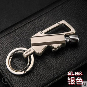 Outdoor survival tool keychain flint fire start camping lighter portable waterproof carabiner outdoor compass waterproof igniter