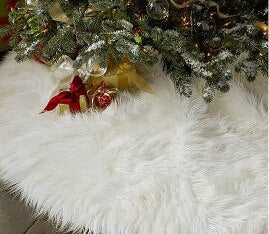 Creative White Plush Christmas Tree Skirts