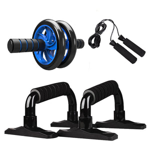 Muscle Exercise Equipment Abdominal Press Wheel Roller Home Fitness Equipment Gym Roller Trainer with Push UP Bar Jump Rope-Exercise Equipment-I35Store-