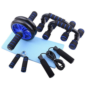 Muscle Exercise Equipment Abdominal Press Wheel Roller Home Fitness Equipment Gym Roller Trainer with Push UP Bar Jump Rope-Exercise Equipment-I35Store-